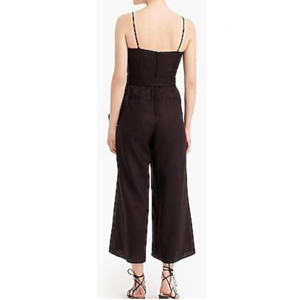 J.Crew Wide Leg Linen Jumpsuit Brown Size 4 - Picture 4 of 10